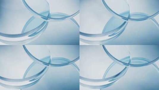 抽象圆形玻璃片3D渲染高清在线视频素材下载