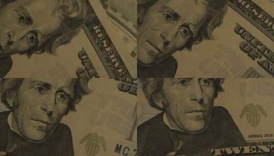 美国鹰盾背景上美国纸币的旋转镜头-MONEY 0410高清在线视频素材下载