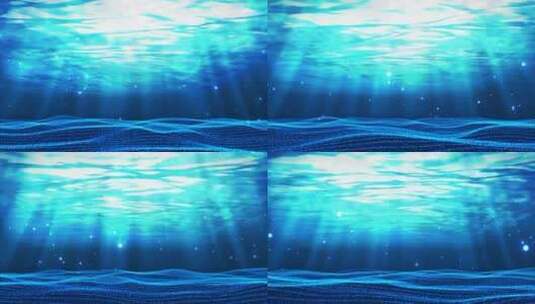 唯美海底海面光效粒子大背景视频高清在线视频素材下载