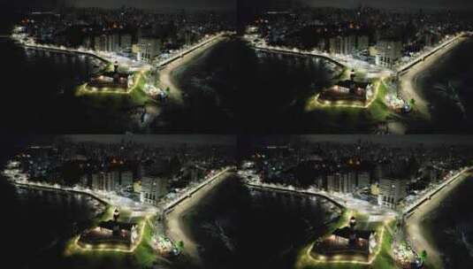 城市夜间鸟瞰图。高清在线视频素材下载