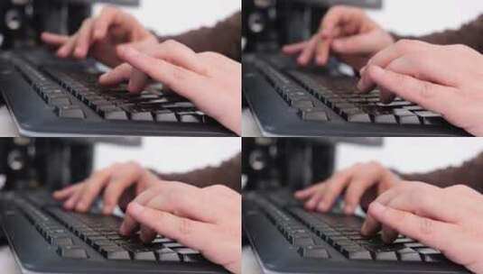 男人在键盘上工作高清在线视频素材下载