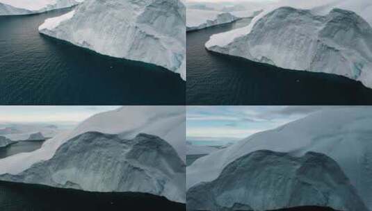 航拍视角，冰川融化，大冰块高清在线视频素材下载