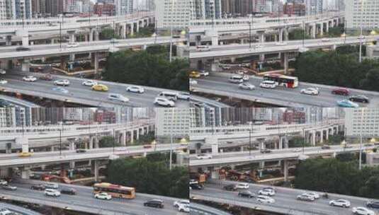 纵横交错高架桥交通繁忙高清在线视频素材下载