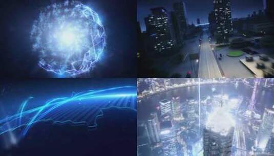 震撼科技城市流光组高清在线视频素材下载