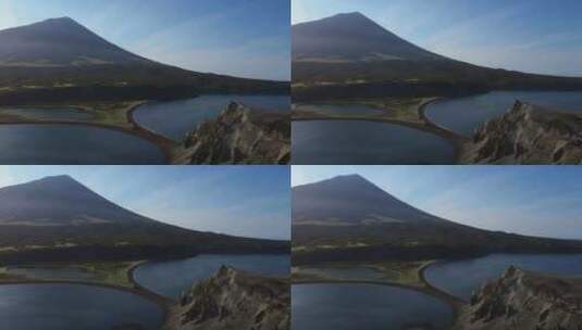 竹富火山和阿特拉索瓦岛之间地峡的鸟瞰图高清在线视频素材下载