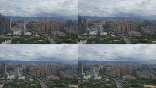 福建福州城市大景蓝天白云航拍高清在线视频素材下载