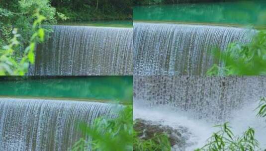 唯美山间水潭瀑布流水高清在线视频素材下载