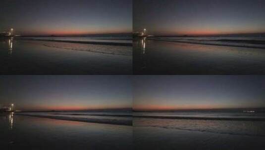 清晨海滩日出蓝调高清在线视频素材下载
