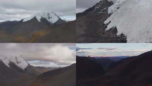 西藏冰川/姜桑拉姆雪山/4k航拍/ 湖高清在线视频素材下载