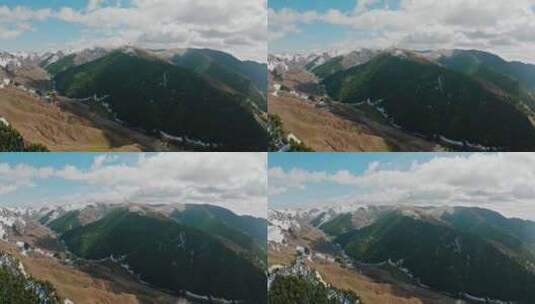 航拍雪山峡谷高清在线视频素材下载