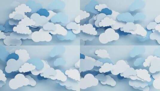 蓝天白云的漂浮背景动画高清在线视频素材下载