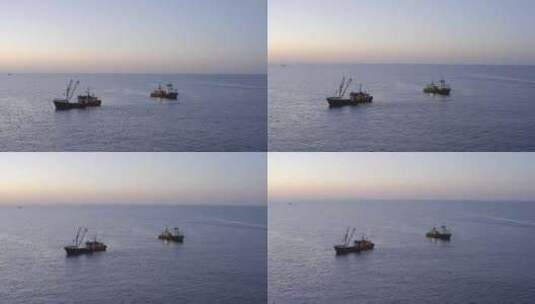 大海中航行的渔船高清在线视频素材下载