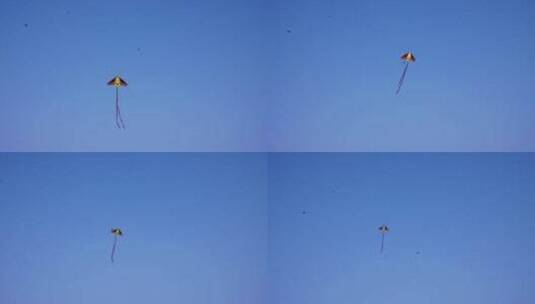 风筝慢慢被放上天空的过程高清在线视频素材下载