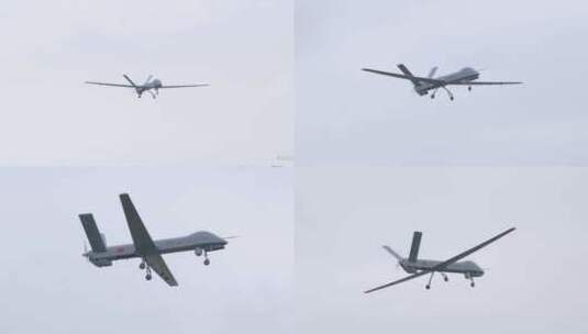 4K稳定：中国航展彩虹4无人机飞行表演高清在线视频素材下载