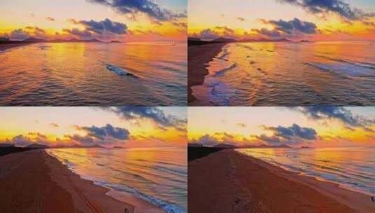海浪沙滩海浪拍打沙滩航拍素材高清在线视频素材下载