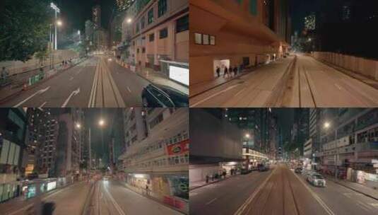 香港城市街道夜景高清在线视频素材下载