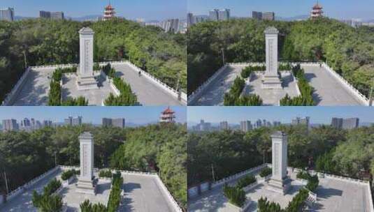 4K航拍东莞塘厦革命烈士纪念碑1高清在线视频素材下载