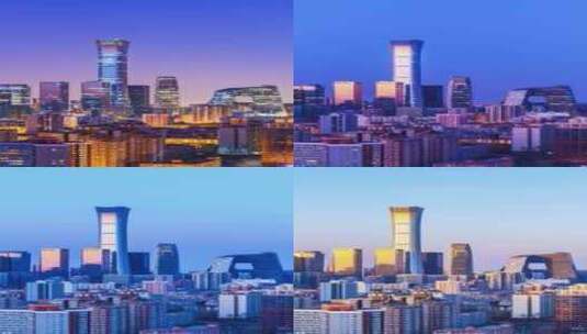 北京国贸CBD城市天际线日出延时高清在线视频素材下载