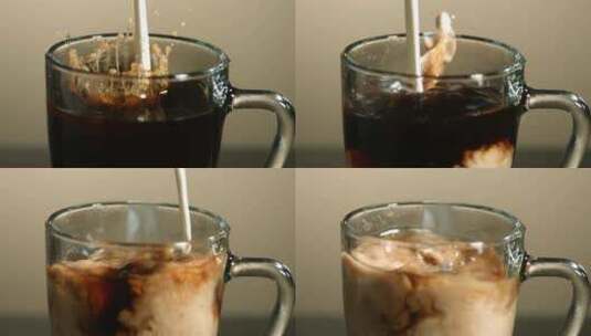 制作咖啡加入牛奶高清在线视频素材下载