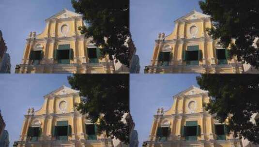 澳门玫瑰圣母堂澳门最美教堂高清在线视频素材下载