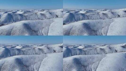 呼伦贝尔雪域丘陵山岭雪景高清在线视频素材下载