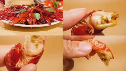烹制小龙虾高清在线视频素材下载