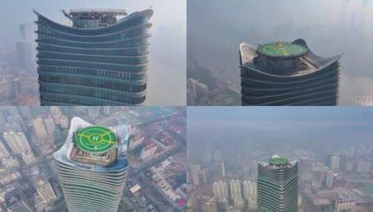 上海白玉兰广场航拍高楼大厦摩天大楼虹口区高清在线视频素材下载