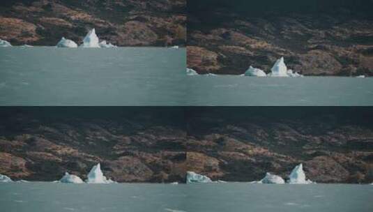 从帆船上看到的阿根廷湖上的冰山。-广角镜高清在线视频素材下载