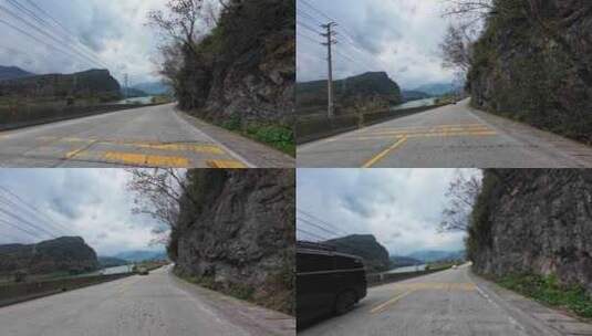 摩旅骑行粤北岭南山区公路风光高清在线视频素材下载
