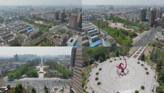 河南濮阳市中心广场航拍高清在线视频素材下载
