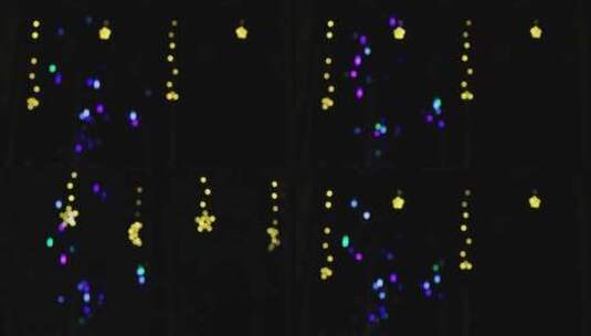 夜晚闪烁的星星灯月亮灯彩灯高清在线视频素材下载