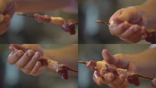 四川成都烤羊肉串美食高清在线视频素材下载