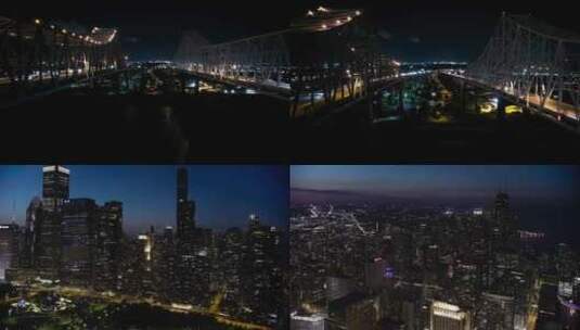 航拍城市夜景高清在线视频素材下载