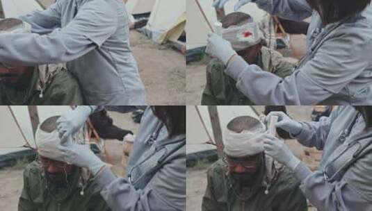 难民营，医生，难民，受伤高清在线视频素材下载