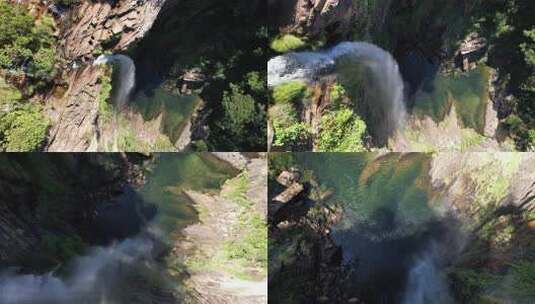 空中视频瀑布在Chapada dos V高清在线视频素材下载