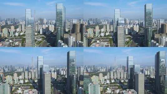 深圳福田下沙航拍福田中心区城市风光高清在线视频素材下载