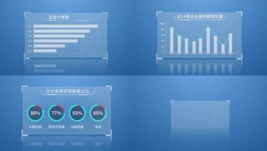 简洁企业数据图表汇报展示（年终总结）高清AE视频素材下载