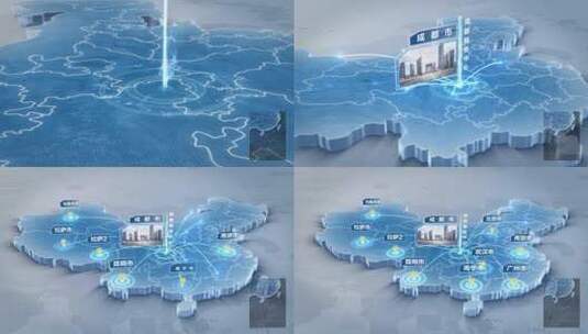 科技中国地图项目分布高清AE视频素材下载