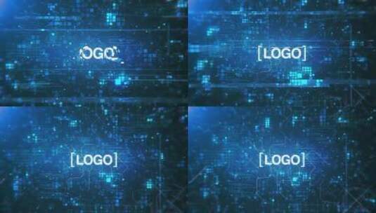 蓝色未来科技感LOGO开场AE模板高清AE视频素材下载