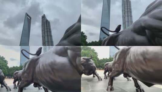 公牛雕塑高清在线视频素材下载