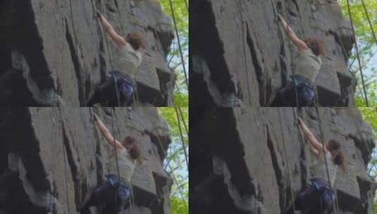 女子攀岩高清在线视频素材下载