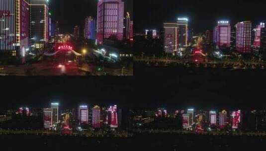 夜景航拍穿越福州高新区高清在线视频素材下载