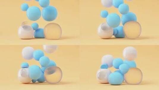 柔软的弹性球体3D渲染高清在线视频素材下载