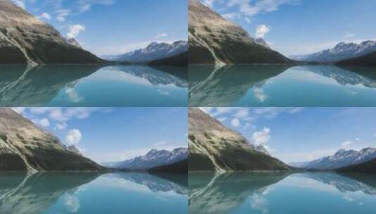 山脉和天空倒映在湖面上高清在线视频素材下载