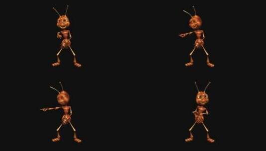 虚拟卡通蚂蚁在跳舞高清在线视频素材下载