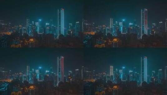 重庆_重庆商业区_夜景延时高清在线视频素材下载