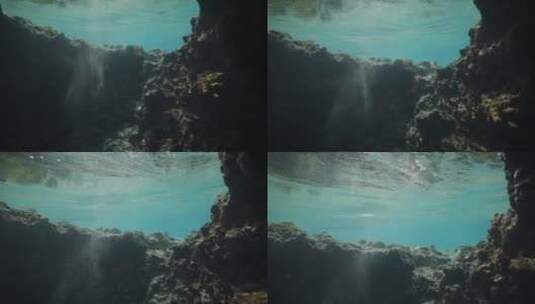 海洋下的洞穴高清在线视频素材下载