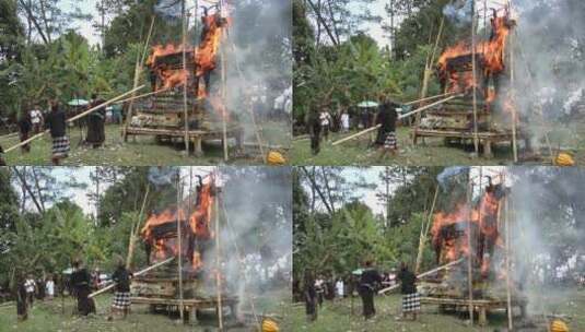 印度的火葬仪式高清在线视频素材下载