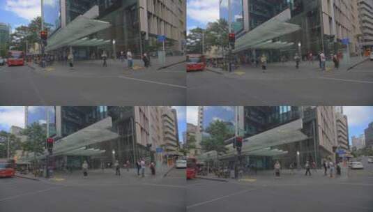 城市街角的行人高清在线视频素材下载