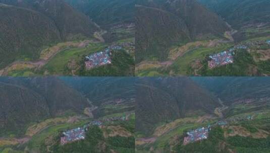 山区农村视频中国山区山沟里的村庄高清在线视频素材下载